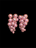 VINTGAE PURLE BEADED DANGLE EARRINGS