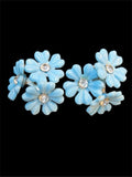 VINTAGE BLUE FLORAL EARRINGS
