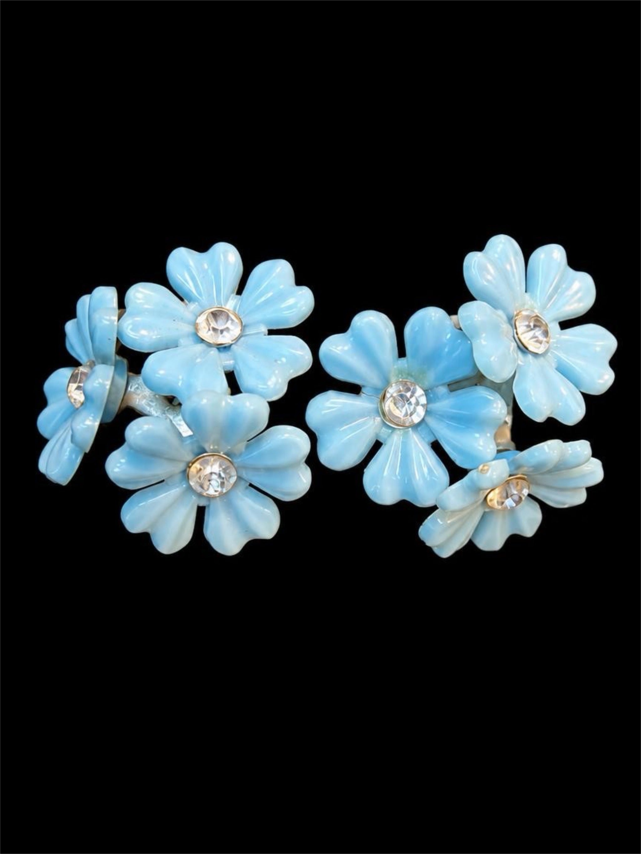 VINTAGE BLUE FLORAL EARRINGS