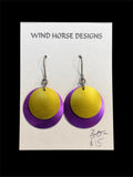 PURPLE & GOLD WIND HORSE DESIGNS EARRINGS