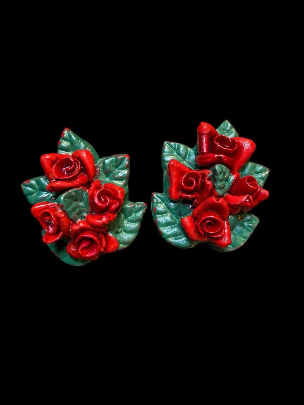 VINTAGE JAPANESE ROSE EARRINGS