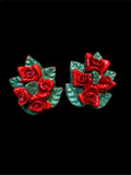 VINTAGE JAPANESE ROSE EARRINGS
