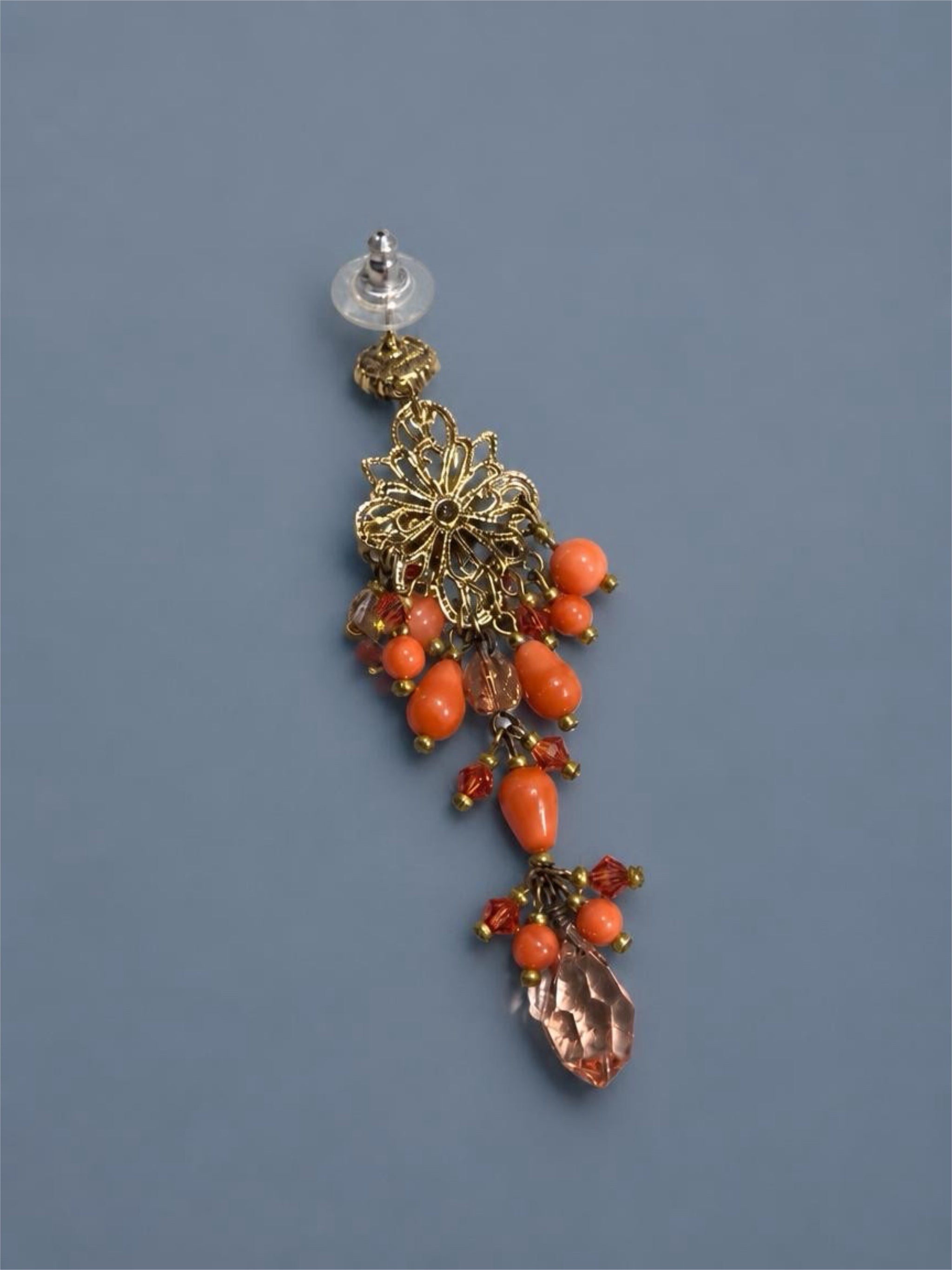 PEACH COLORED DANGLE EARRINGS