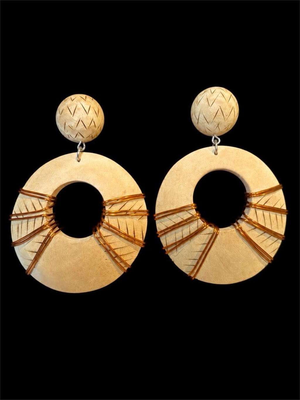 WOOD & COPPER EARRINGS