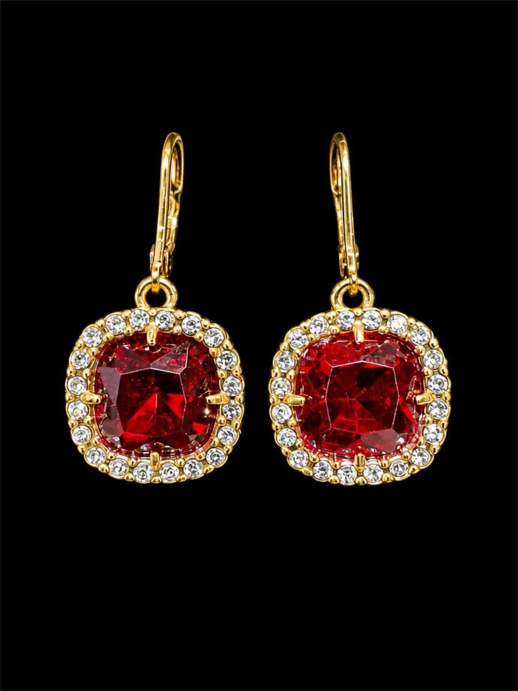 RED GLASS EARRINGS