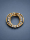 VINTAGE GOLD & RHINESTONE BROOCH