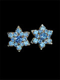 VINTAGE PALE BLUE RHINESTONE EARRINGS