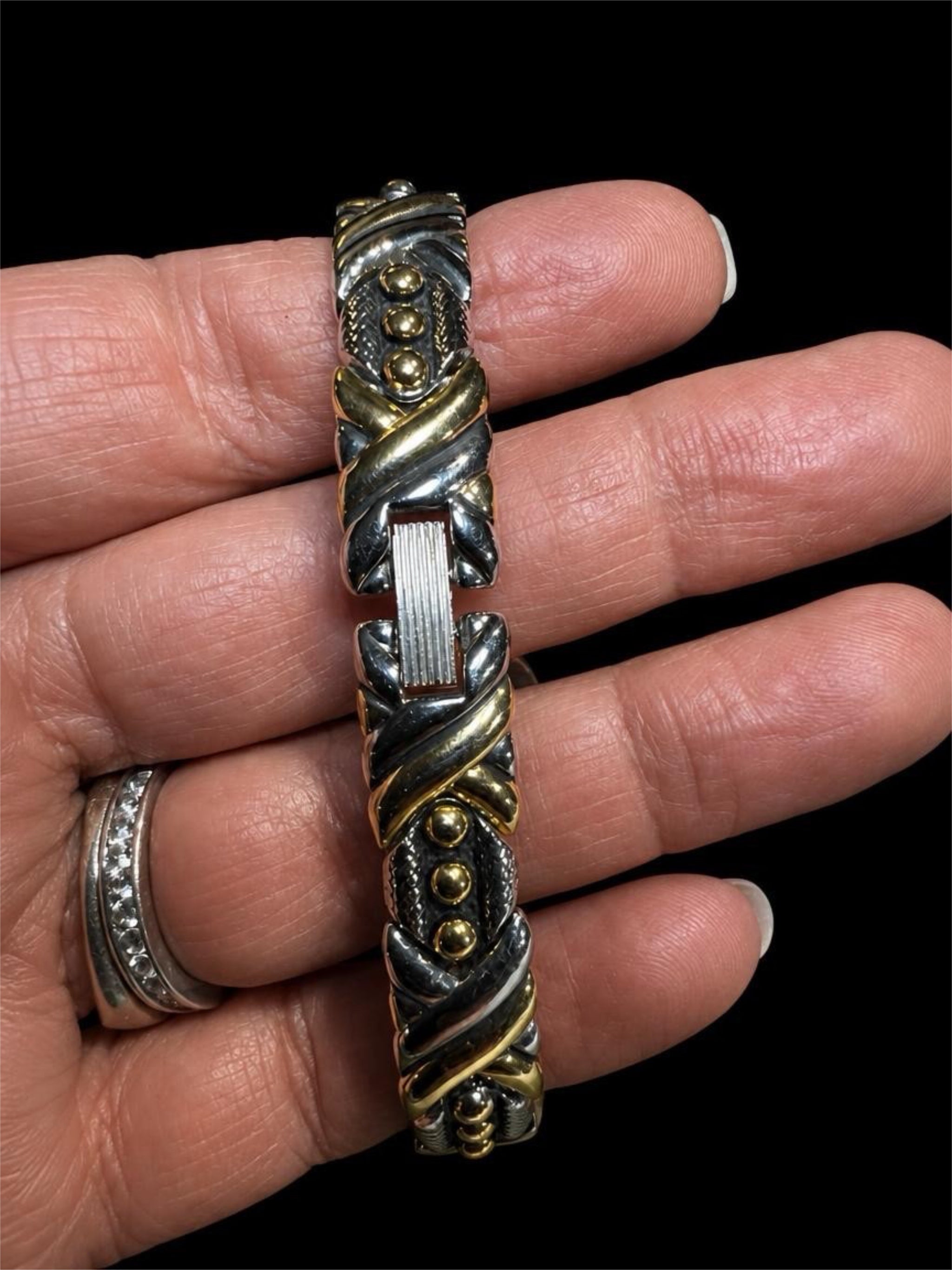 SILVER W/GOLD ACCENTS WATCH