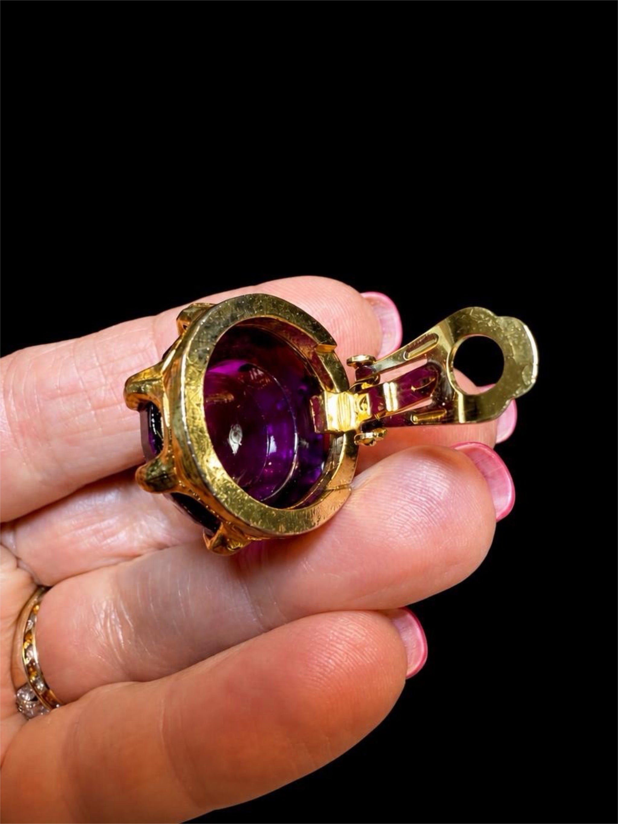 VINTAGE LARGE PURPLE EARRINGS