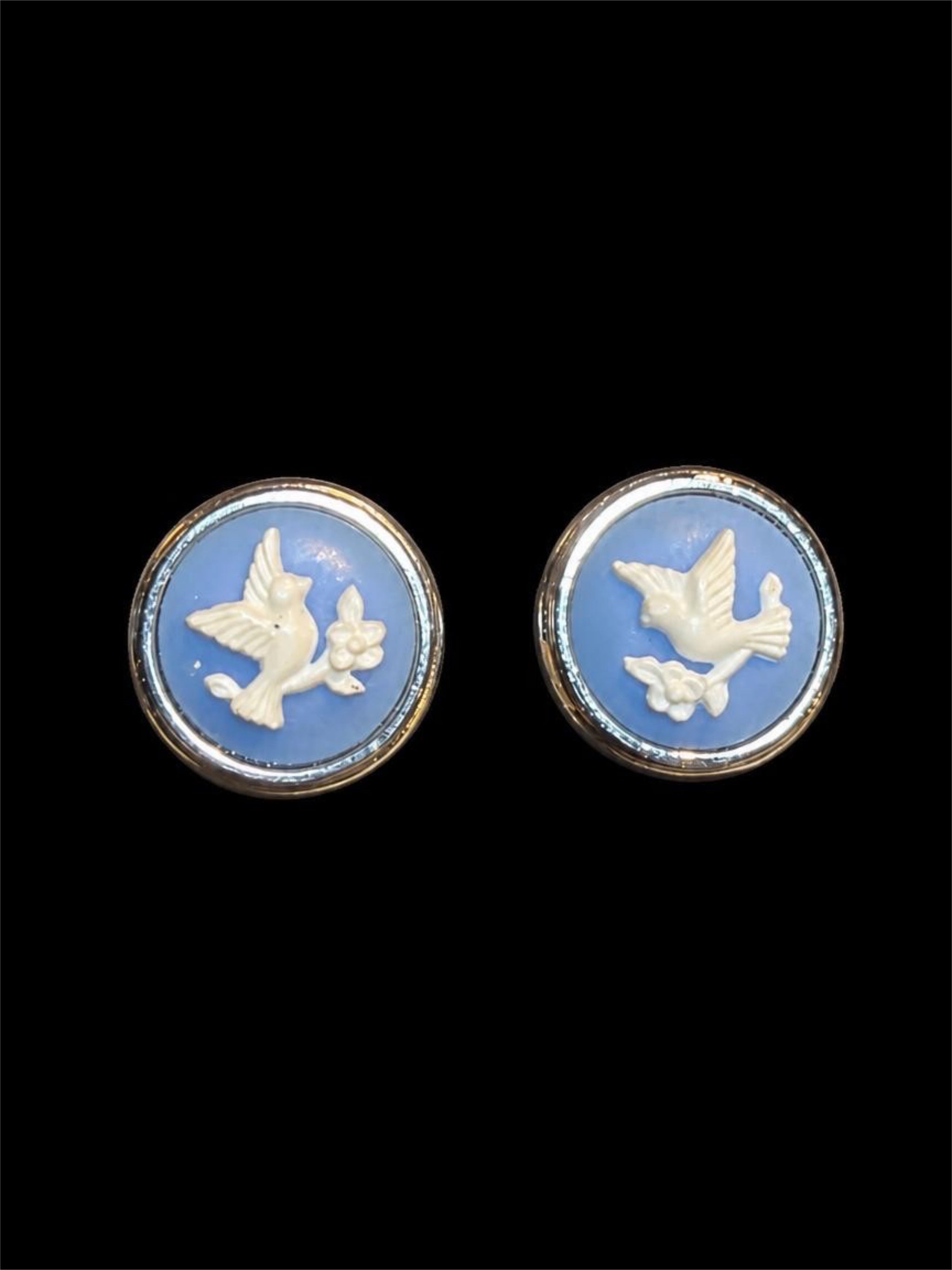 BIRD CAMEO EARRINGS
