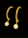 LARGE PEARL & GOLD EARRINGS