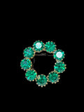 VINTAGE GREEN RHINESTONE BROOCH