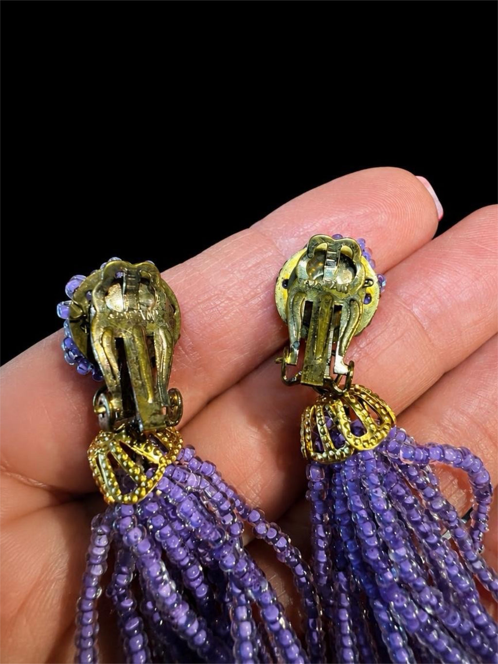 VINTAGE JAPANESE PURPLE EARRINGS