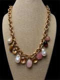 GOLD & BEADED CHARMS NECKLACE