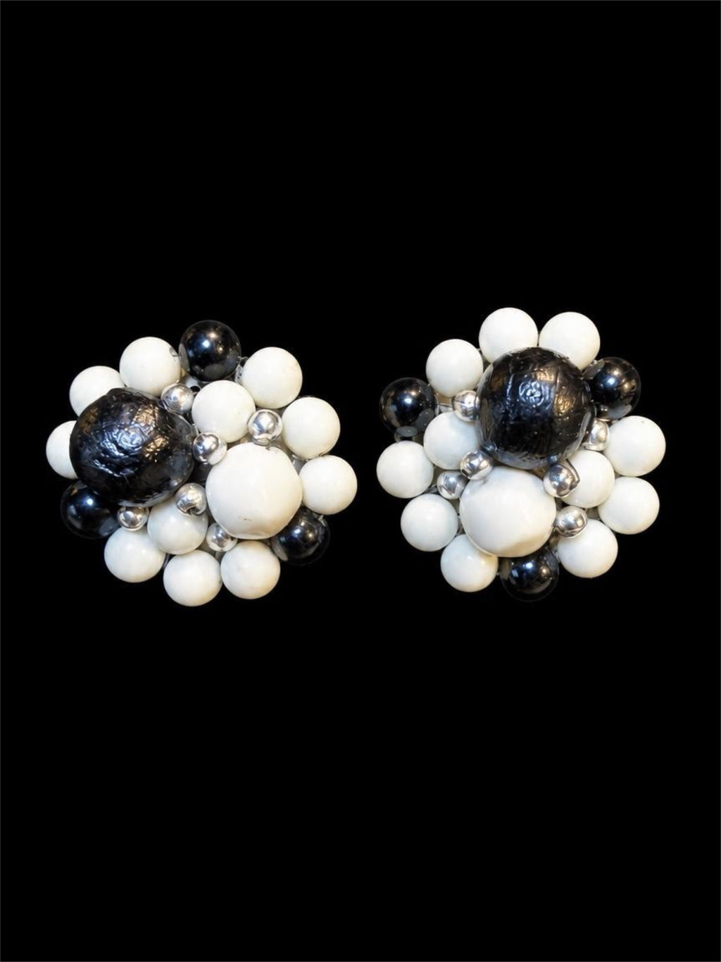 VINTAGE JAPANESE BLACK & WHITE EARRINGS