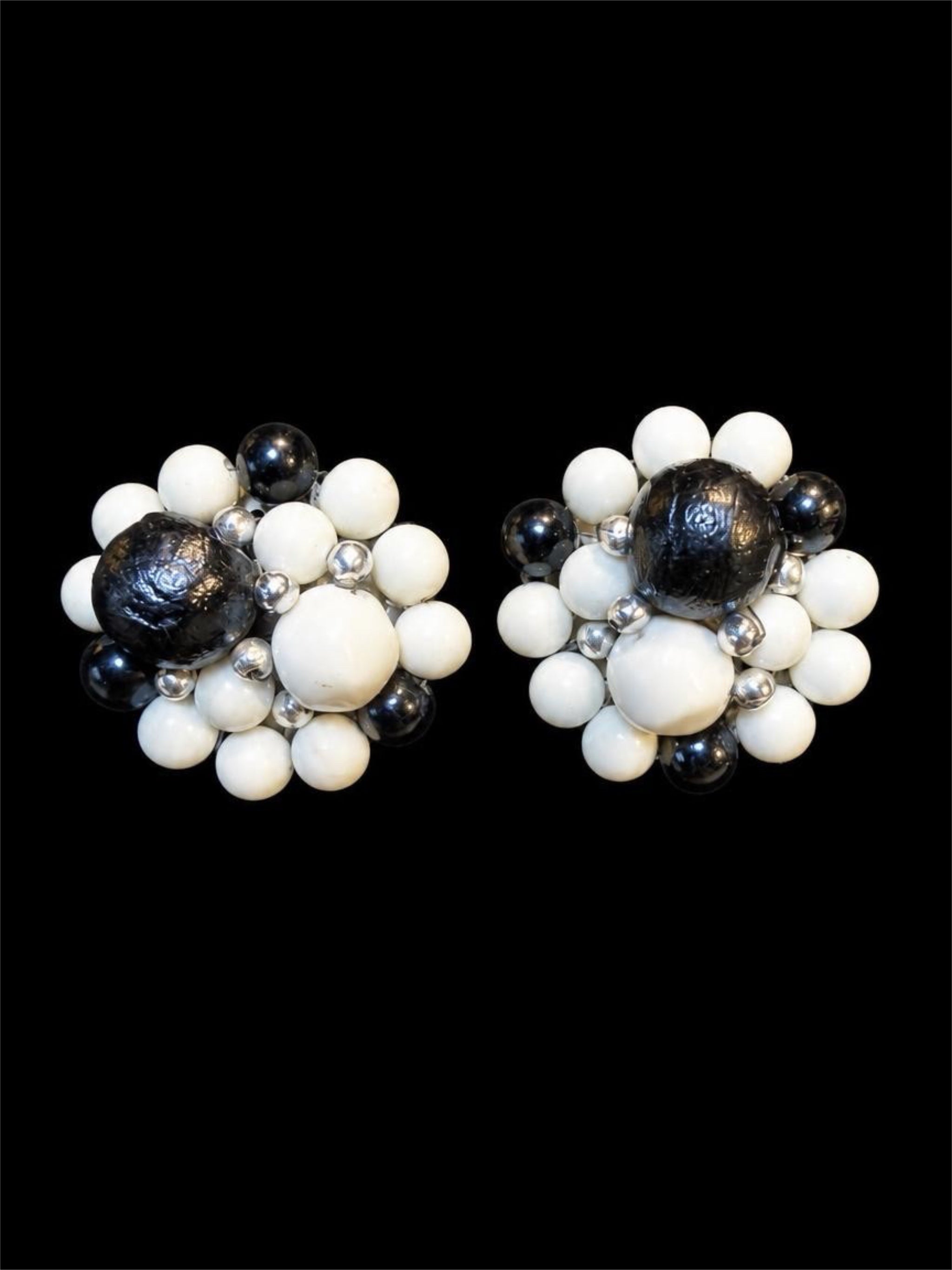 VINTAGE JAPANESE BLACK & WHITE EARRINGS
