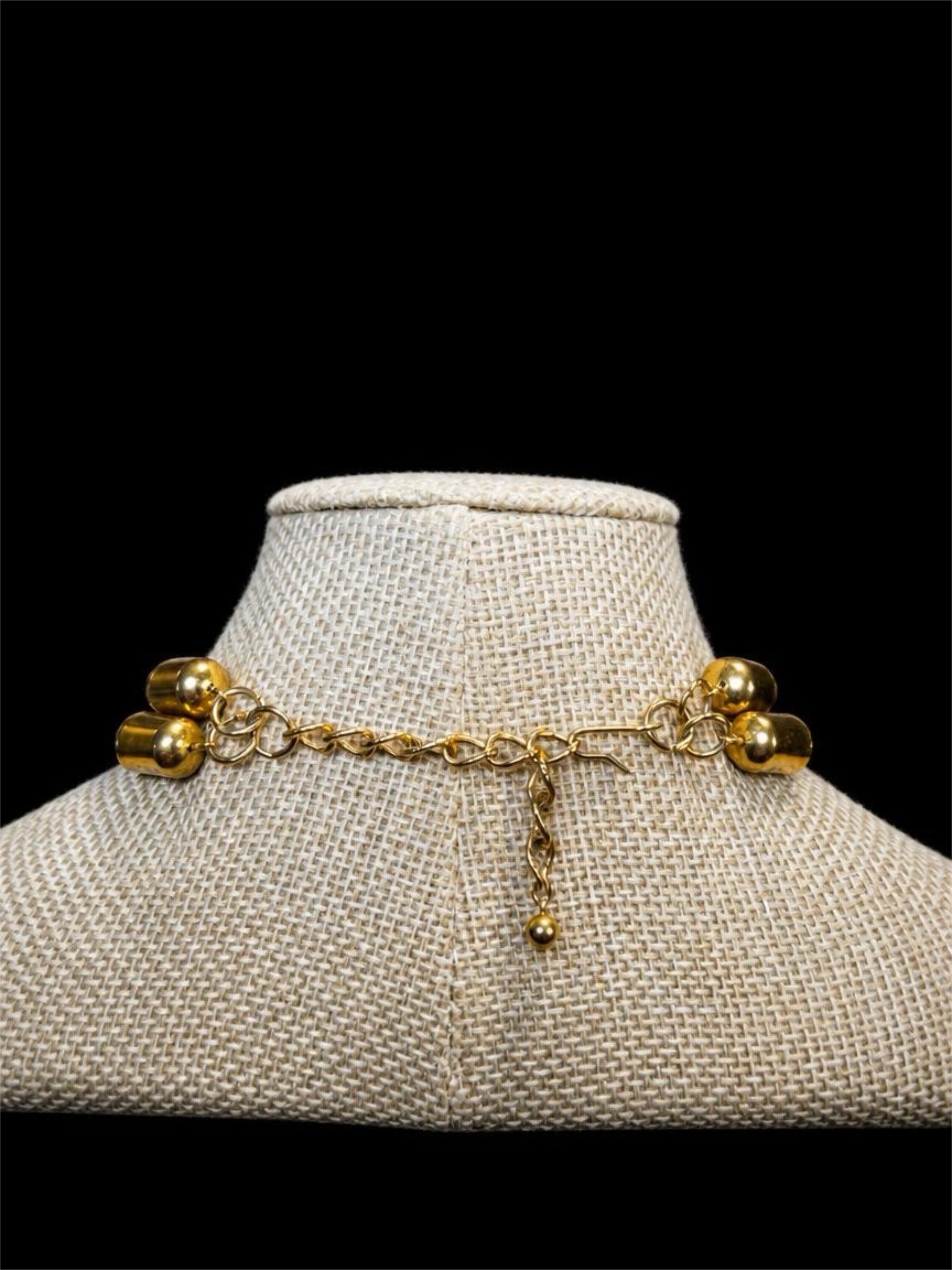 VINTAGE METAL AND CORD NECKLACE