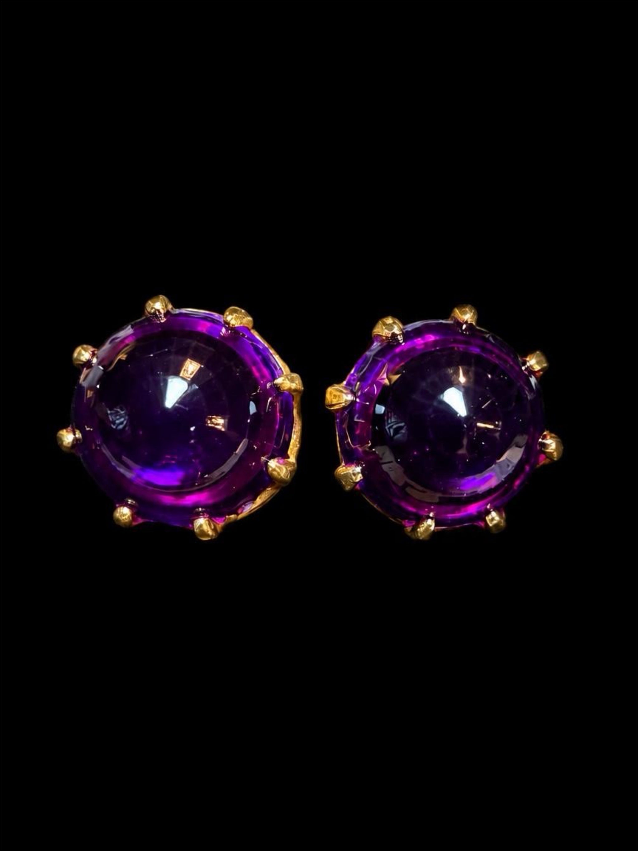 VINTAGE LARGE PURPLE EARRINGS