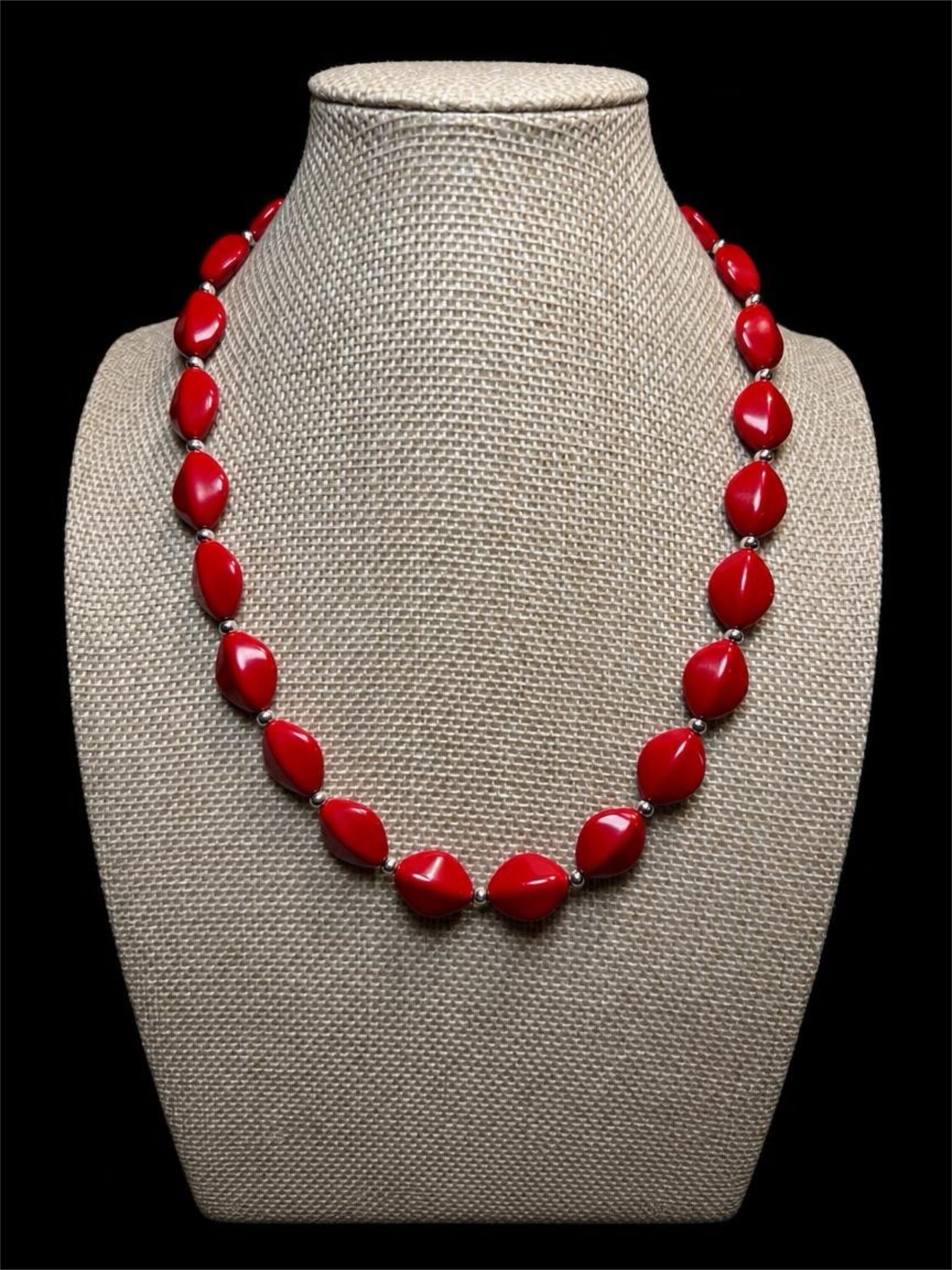 RED BEADED NECKLACE