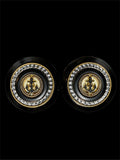 VINTAGE LARGE ANCHOR & RHINESTONE EARRINGS
