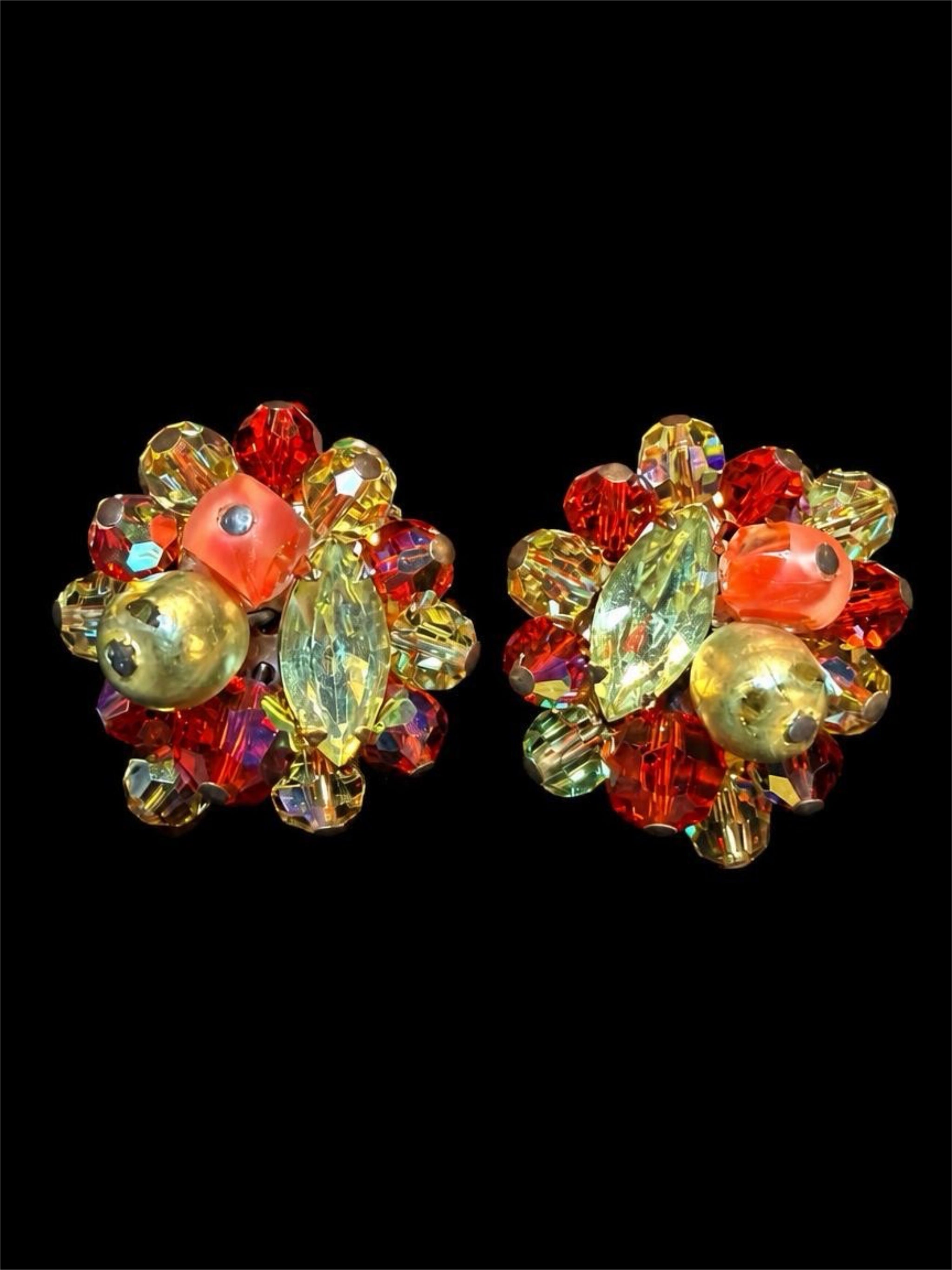 VINTAGE GLASS BEADED EARRINGS