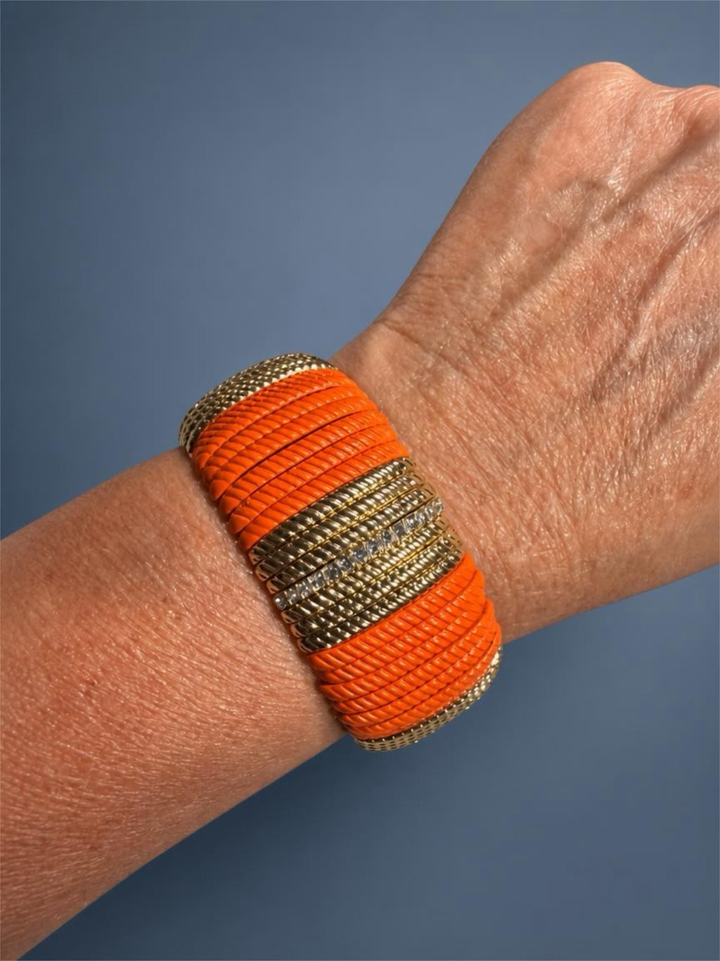 ORANGE & GOLD STRETCH BRACELET