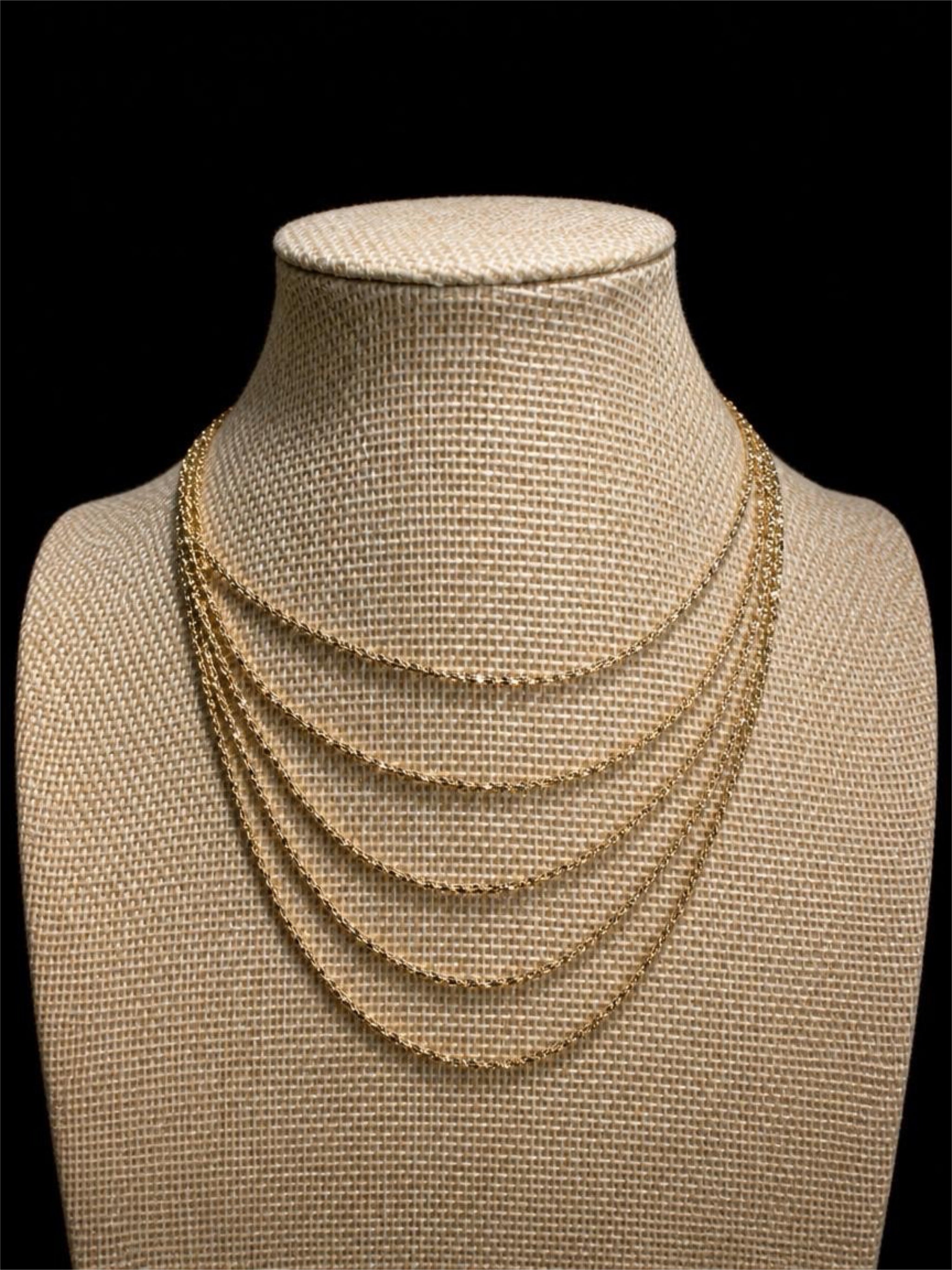 DAINTY MULTI-STRAND GOLD TONE NECKLACE