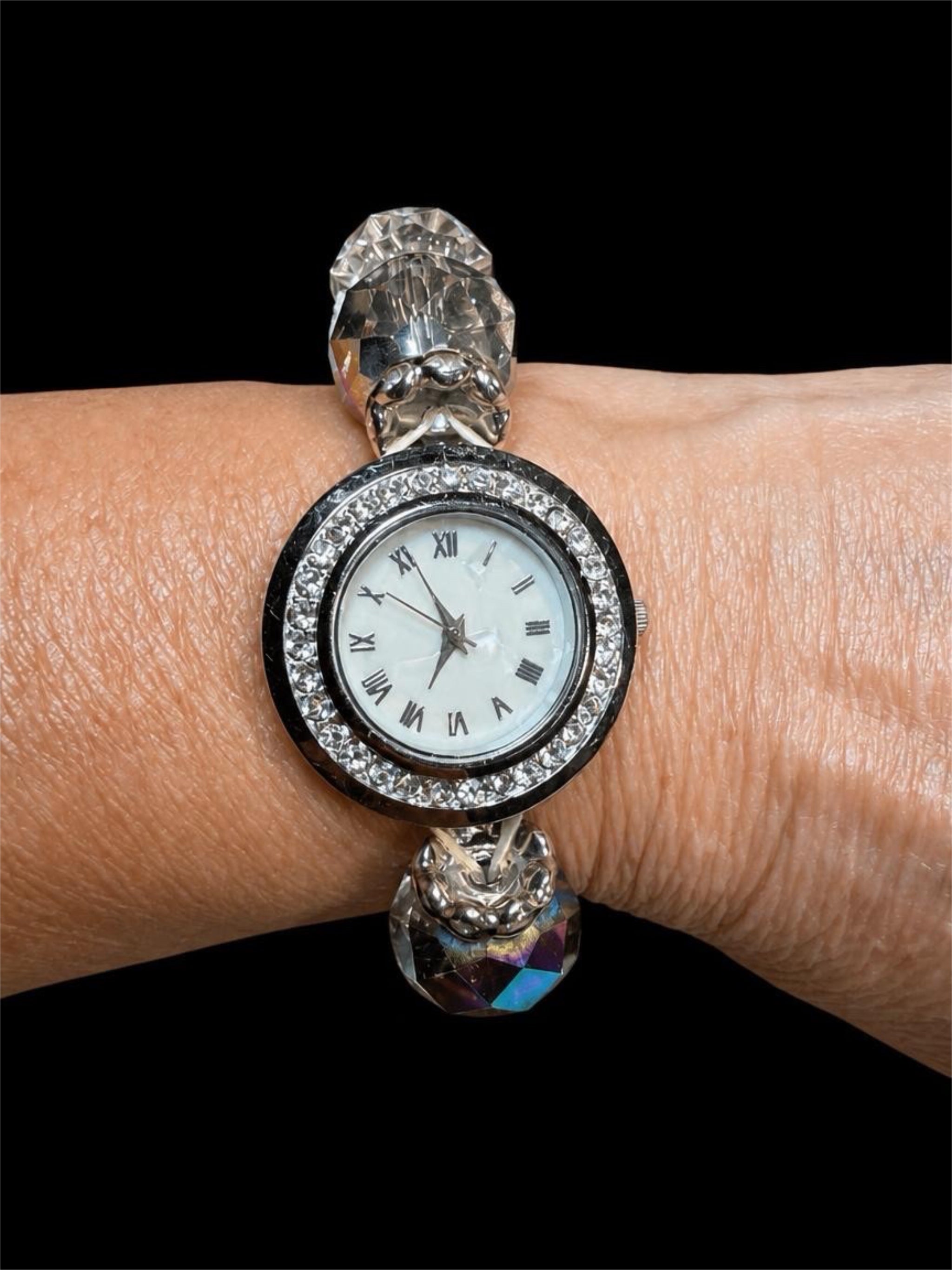 GLASS BEADED STRETCH WATCH