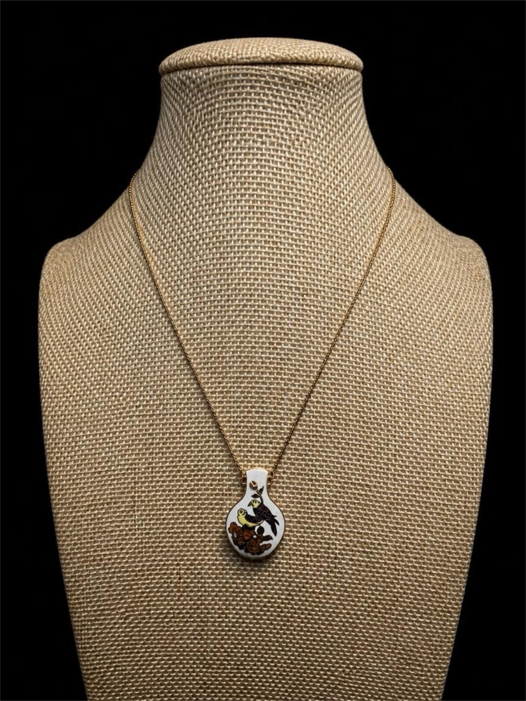 VINTAGE CLOISONNÉ BIRD NECKLACE