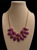 EARTHY PURPLE BEADED BIB NECKLACE