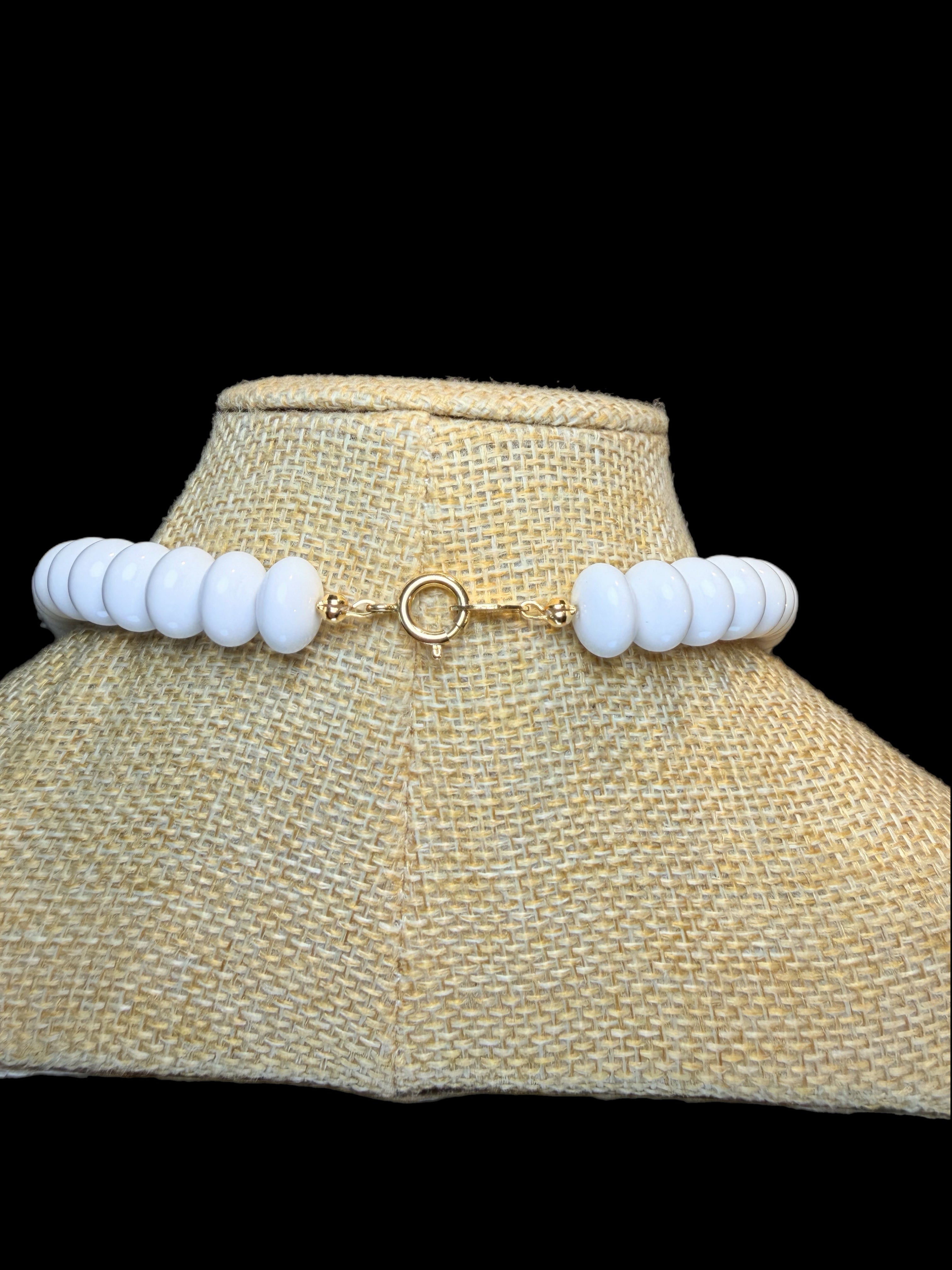 VINTAGE TRIFARI WHITE BEADED NECKLACE