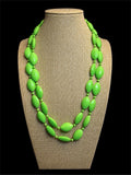 VINTAGE  GREEN BEADED NECKLACE