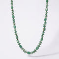 GREEN STONE & BRASS NECKLACE