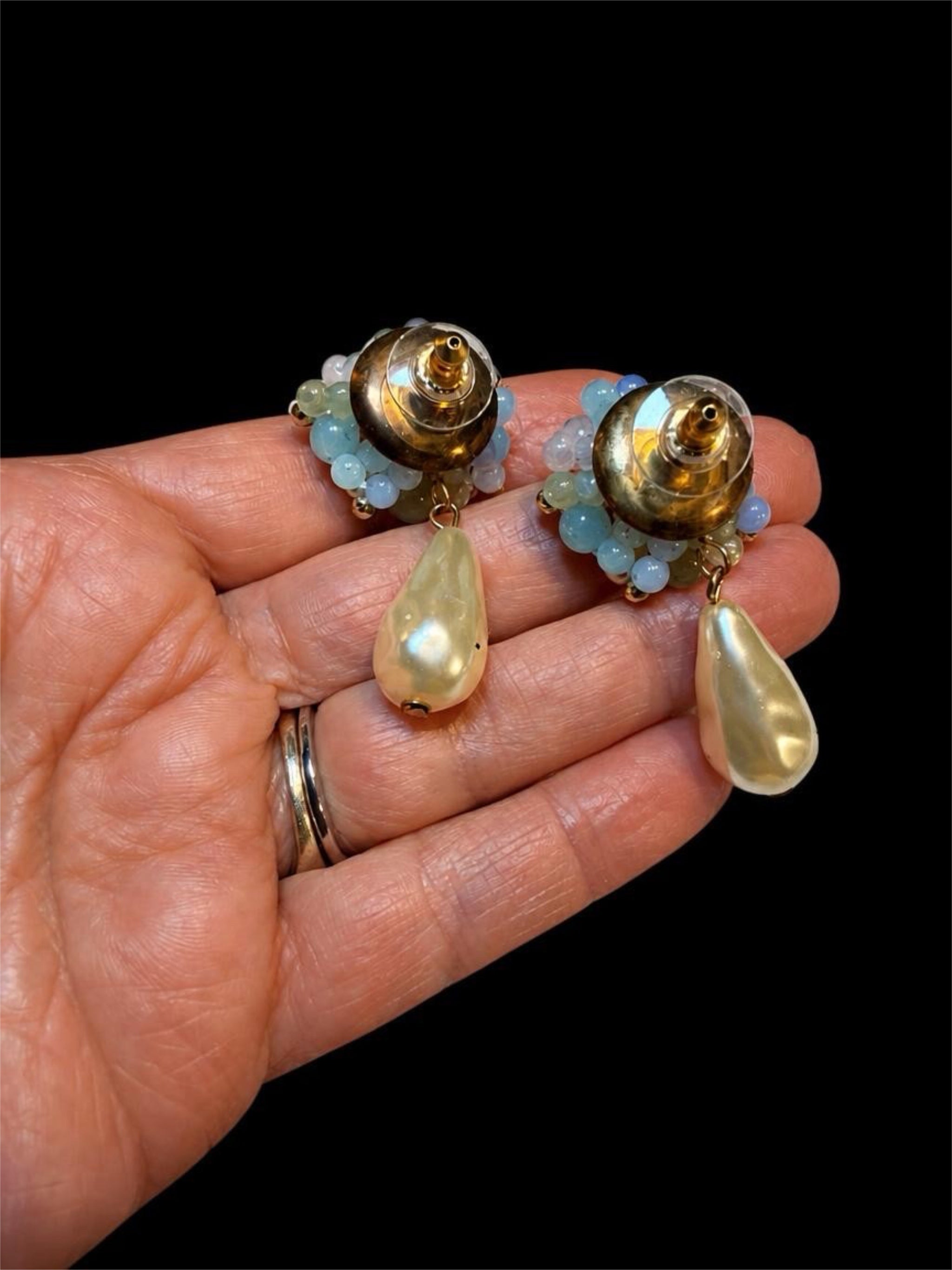 VINTAGE PEARL & BEADED EARRINGS