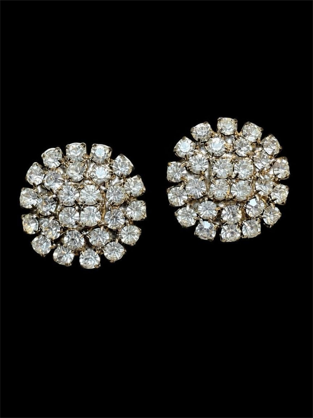 VINTAGE RHINESTONE CLUSTER EARRINGS