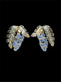 VINTAGE PALE BLUE FLORAL EARRINGS