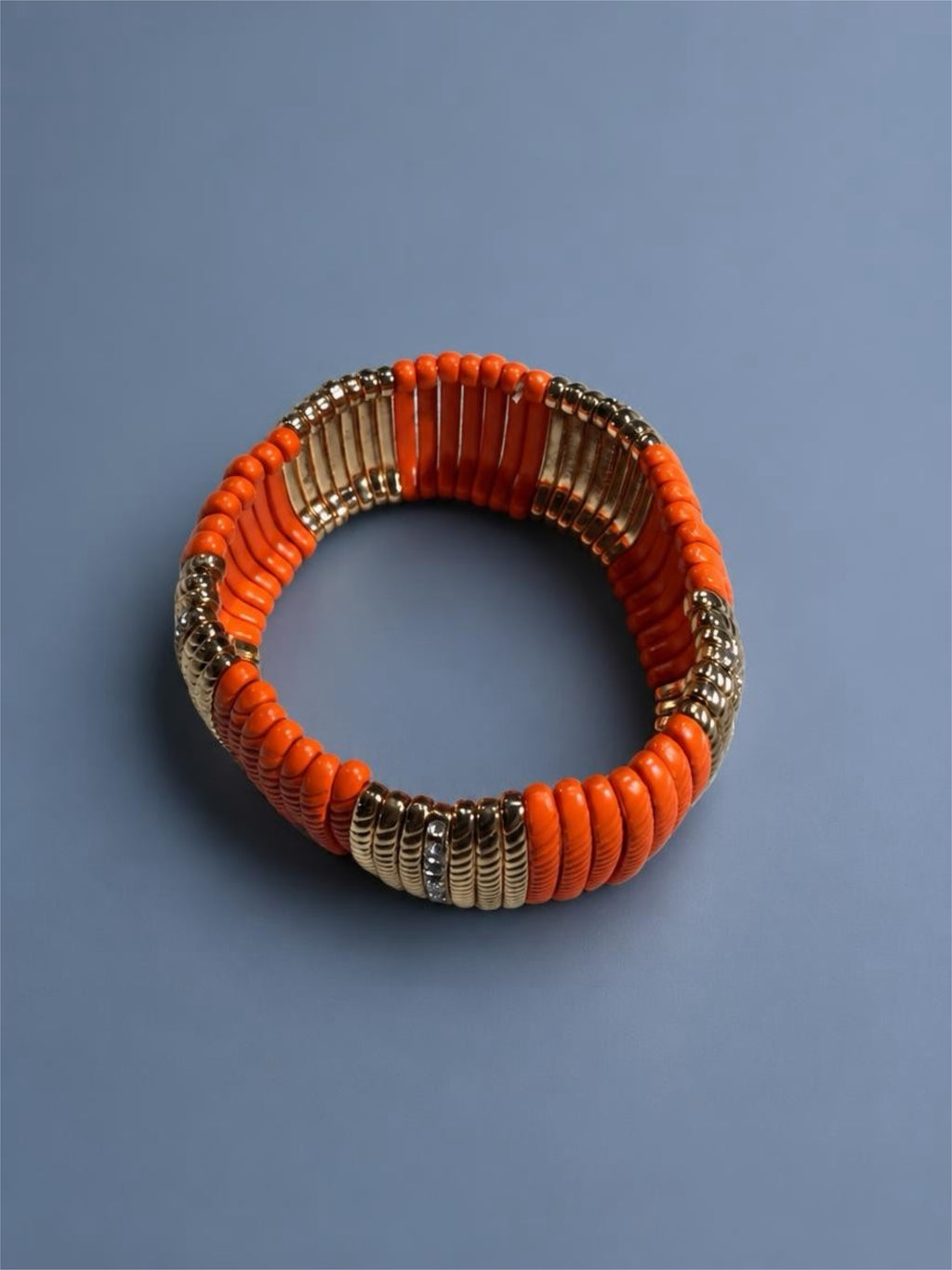 ORANGE & GOLD STRETCH BRACELET