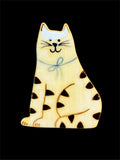 PORCELAIN CAT BROOCH