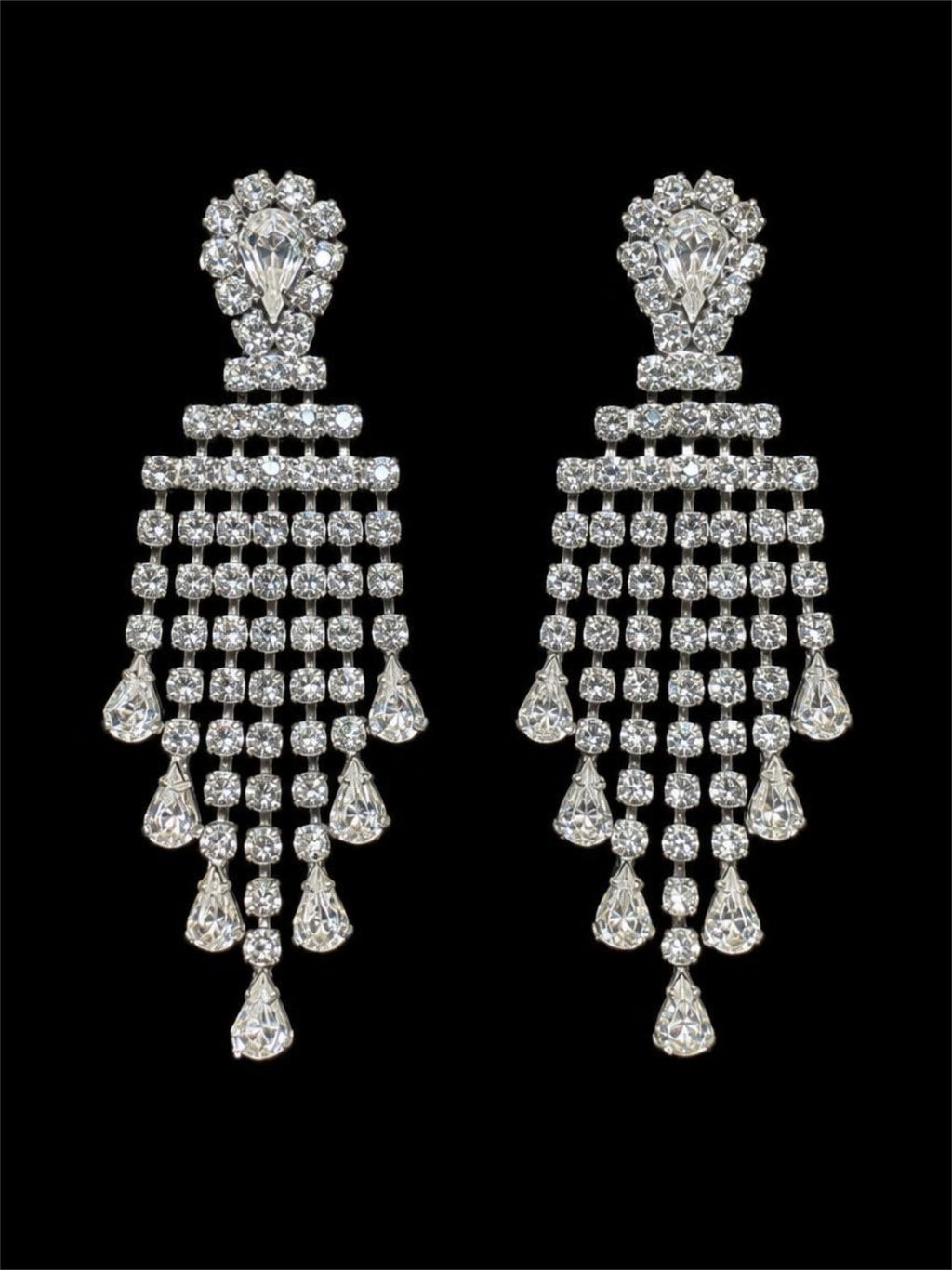 VINTAGE GLASS DANGLE EARRINGS