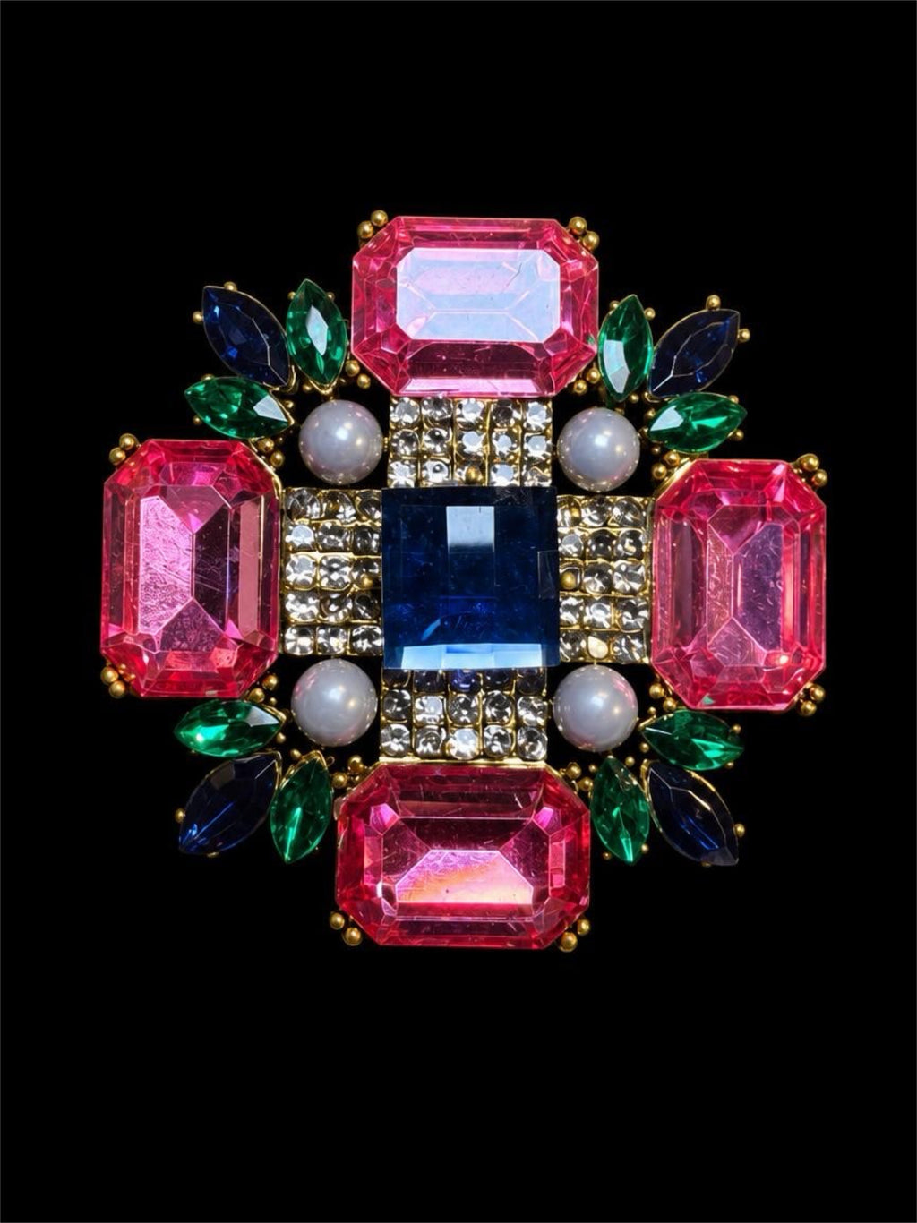 LARGE COLORFUL BROOCH