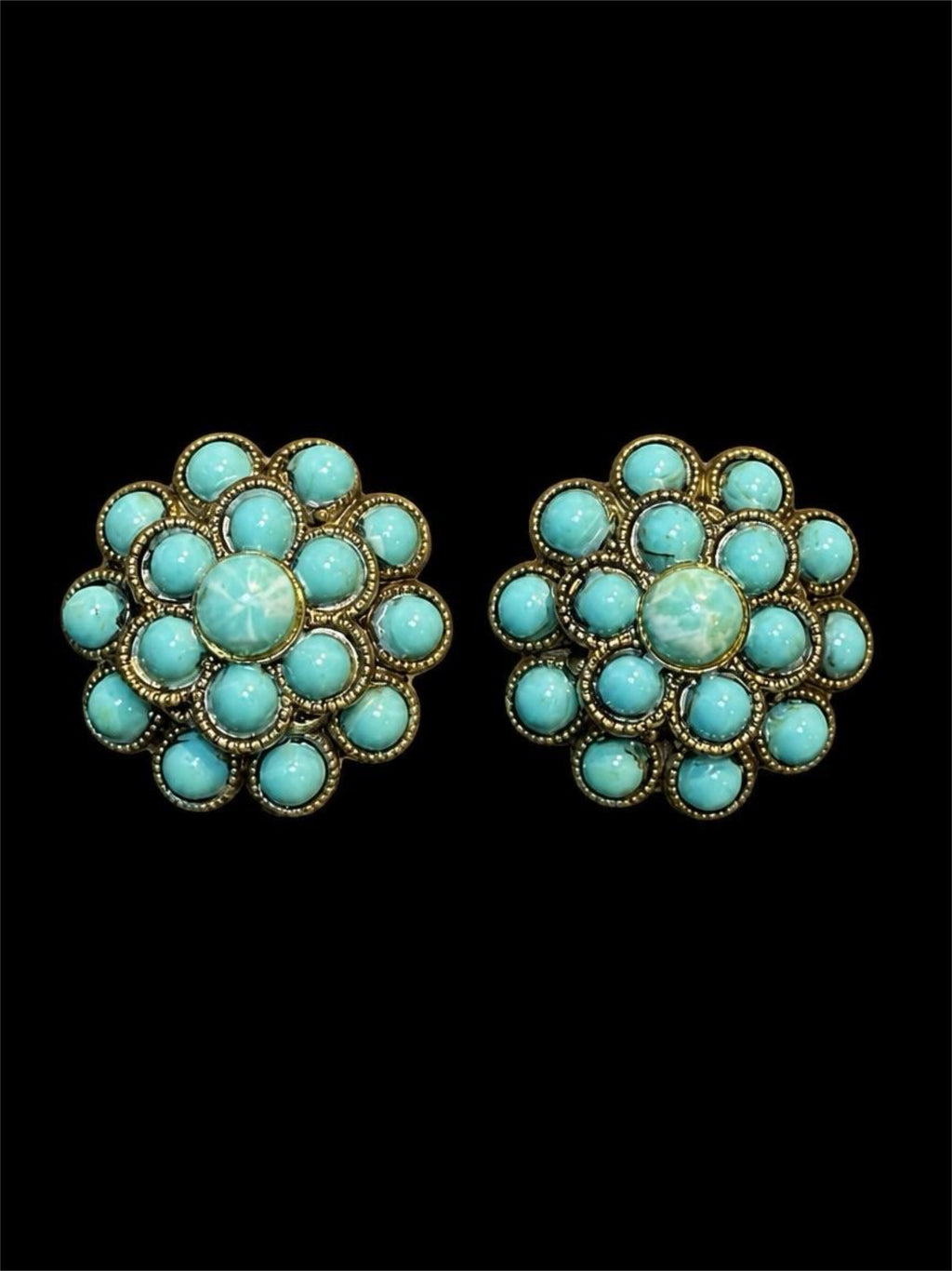 BLUE BEADED EARRINGS