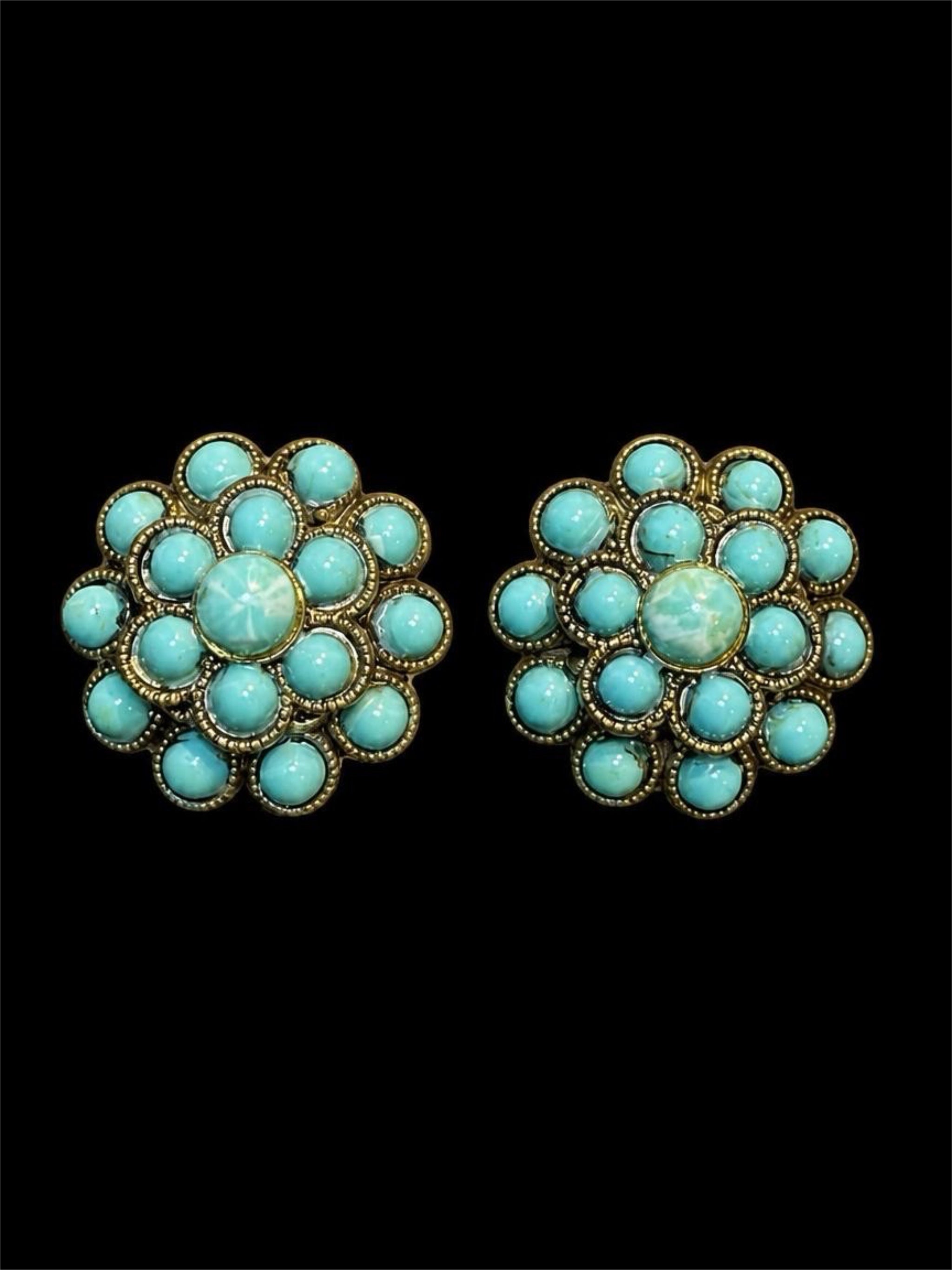 BLUE BEADED EARRINGS