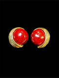 RED GLASS EARRINGS