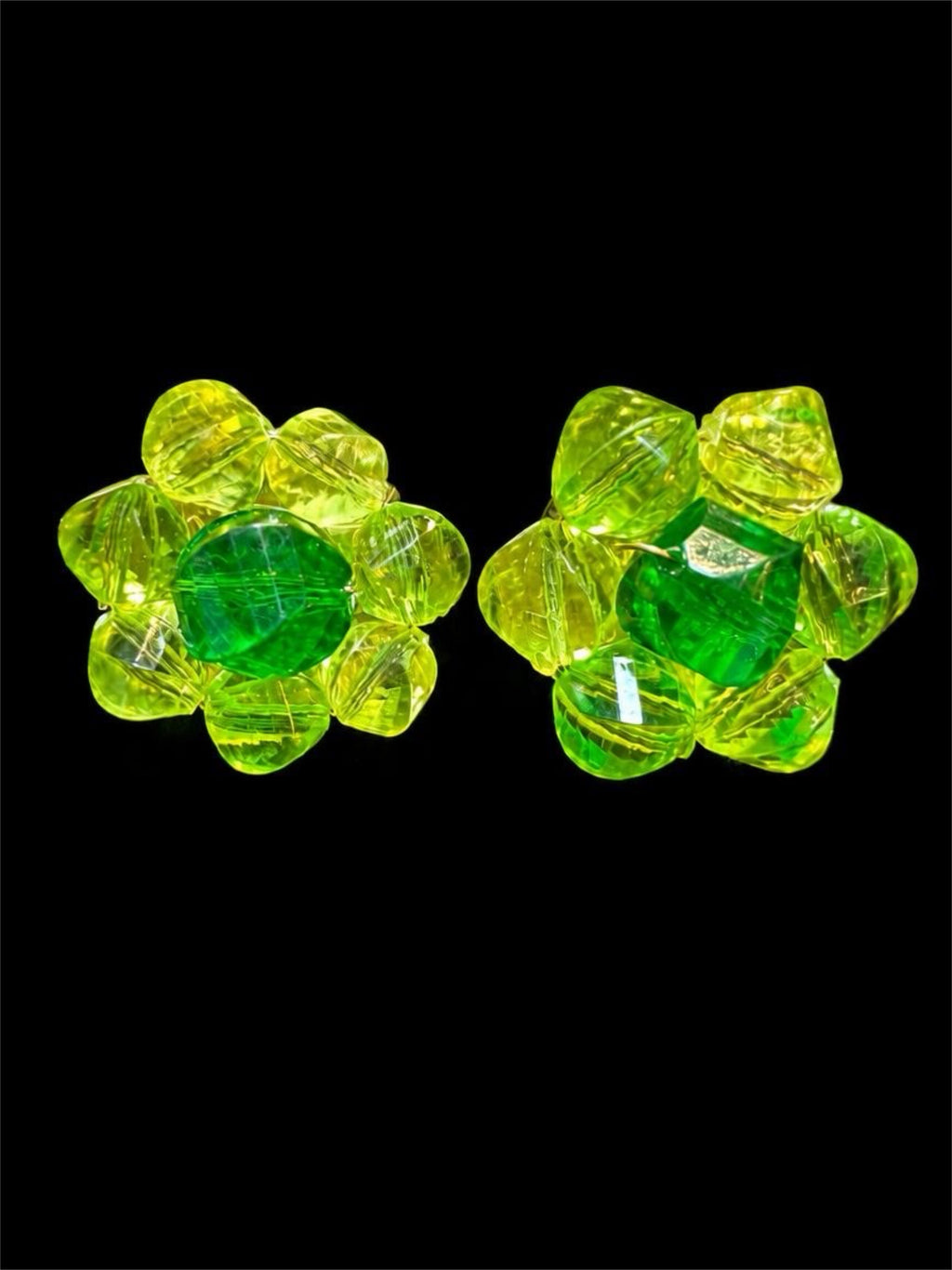 WESTERN GERMANY GREEN BEADED EARRINGS