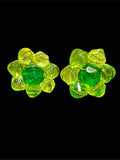 WESTERN GERMANY GREEN BEADED EARRINGS