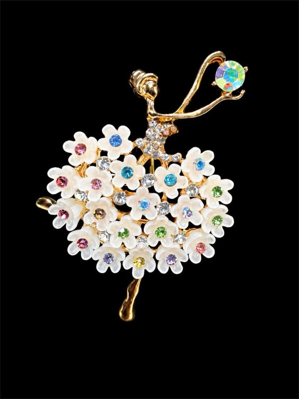 RHINESTONE DANCER BROOCH