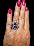 PURPLE & RHINESTONE RING