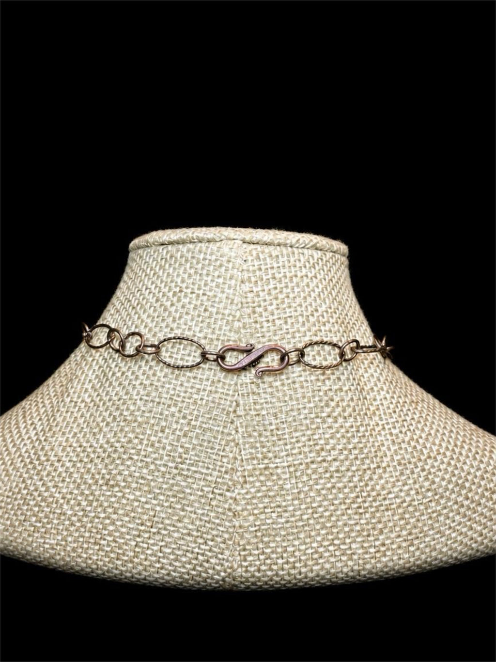 COPPER & PURPLE GLASS BEADED NECKLACE