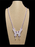CLEAR & LAVENDER BEADED NECKLACE