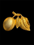LARGE GOLD PEACH BROOCH